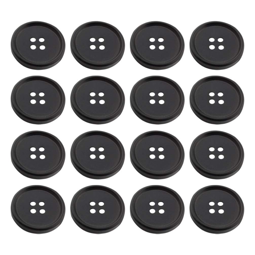 100pcs Black Round Resin Buttons 4 Hole Flatback Coat Buttons 18MM Craft Sewing for DIY Decorations Sewing Accessories