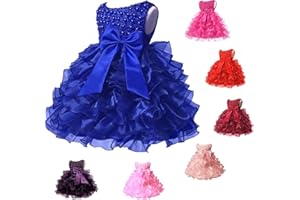 JUP'ELLE Baby Girl Dresses Ruffle Lace Pageant Party Wedding Flower Girl Dress