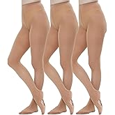 MANZI 3 Pairs Convertible Dance Tights for Women Transition Ballet Stockings