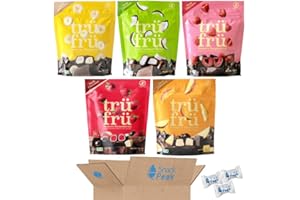 Tru Fru Chocolate-Covered Freeze Dried Fruit Snack Peak Variety Gift Box –Coconut, Banana, Raspberry, Strawberry, and Mango