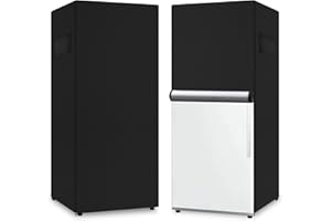 GJMZTQG Heavy Duty Outdoor Refrigerator Cover,600D Waterproof UV Resistant Anti-Fading Outdoor Small Upright Freezers Cover,with Air Vent and Handles,Black (23" x 23" x 56")