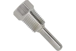 OTOMATICO 1/4 inch - weldless thermowell Stainless Steel 304 for Temperature Sensor Homebrew Brewing Thermometer Immersion Well 30 50 100 200 300 400 500mm (Length 30mm)