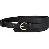 WHIPPY Women Wide Leather Belt for Dresses Fashion Ladies Wide Waist Belt with Gold Buckle