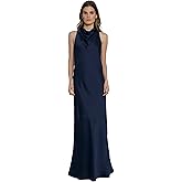 Maggy London Womens High Neck Floor Length Fit and Flare Halter Dress for Women | Formal Dresses for Women