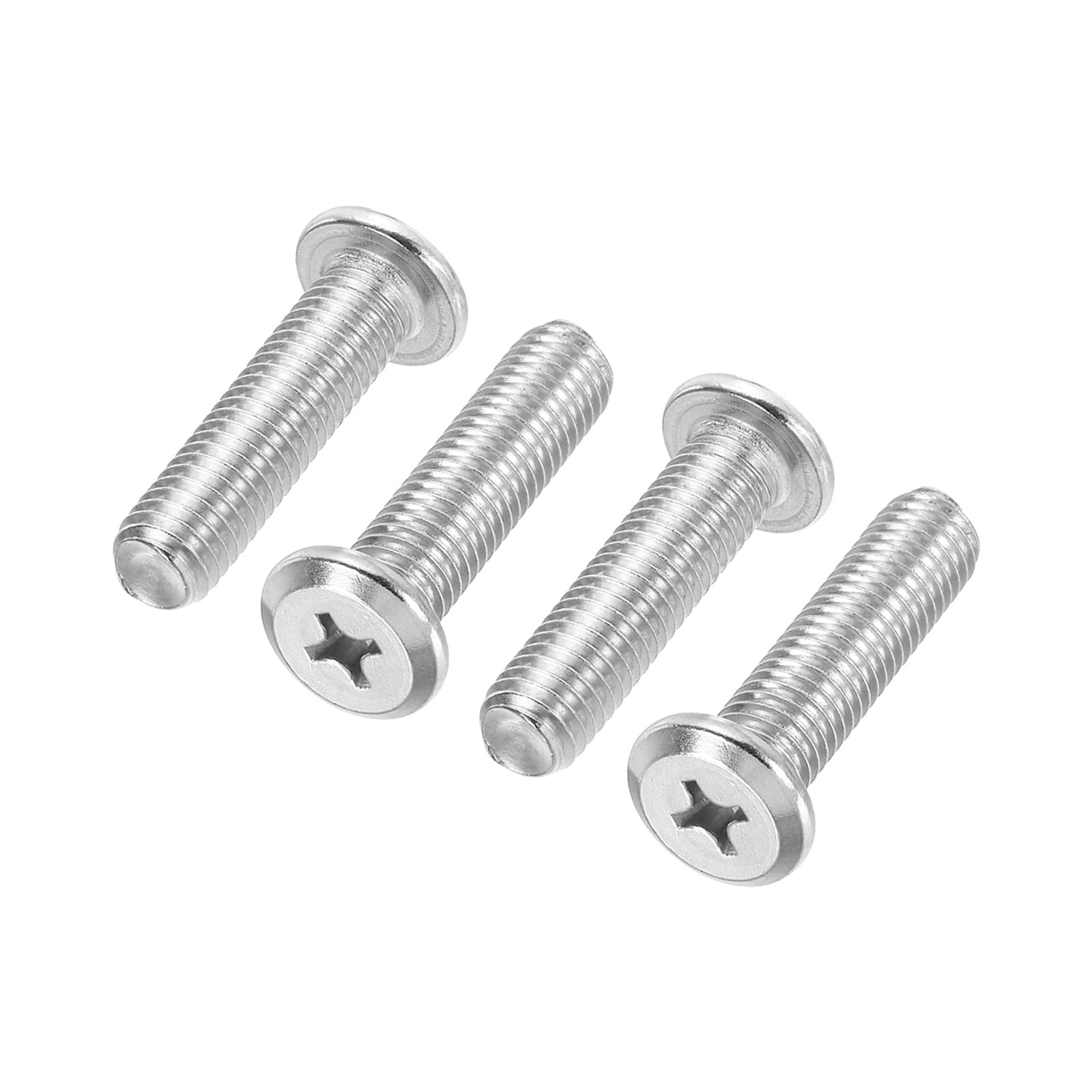 PATIKIL Flat Round Head Phillips Screws, 4 Pack M10-1.5 x 40mm Binding Screws 304 Stainless Steel 18-8 Full Thread, Phillips Drive Machine Screw Furniture Screw Connector Bolts