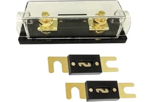QKUDNGHY 150 amp Fuse,anl Fuse Holder car Audio Fuse,mega Fuse holderfor 0/2/4/6/8 Gauge Wire Contain 2 pcs 150A Fuse for Audio/Video/Alarm/Amplifier Car Truck Solar Boat DIY