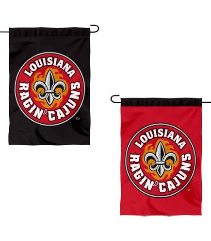 University Of Louisiana Lafayette Gartenflagge – Ragin Cajuns, Doppelseitig, 100% Polyester
