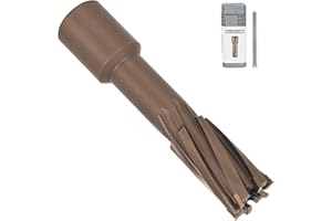 KEENTECH Carbide-Tipped Annular Cutter, 1-1/16" Diameter x 2" Depth 3/4" Weldon Shank, TCT Mag Drill Bit with Advanced PVD Nano-Coating for Faster, Smoother, Longer-Service Life Cutting Harder Metal