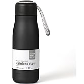 Water Bottles with Portable Lid，Hydro Insulated Thermal Flask for Hot or Cold Drinks 350ml Stainless Steel Metal Reusable Water Bottle for Kids, Adults, Midnight Black