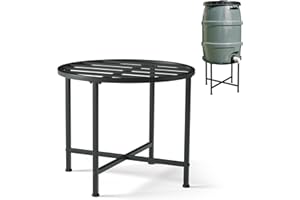 Zsytbyyds Stainless Steel Rain Barrel Stand - Heavy Duty Water Collection Base for 45/50/55 Gallon Plastic Barrels, Outdoor Weatherproof & Rust-Proof Design with 1200lb Capacity