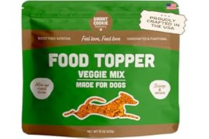 Smart Cookie Natural Dog Food Topper - Veggie - Dog Meal Mixer for All Ages - Vegan Food Topper for Picky Eaters and Boosting Nutrition - Non GMO, Made in The USA - 15 oz Bag (30 Day Supply)