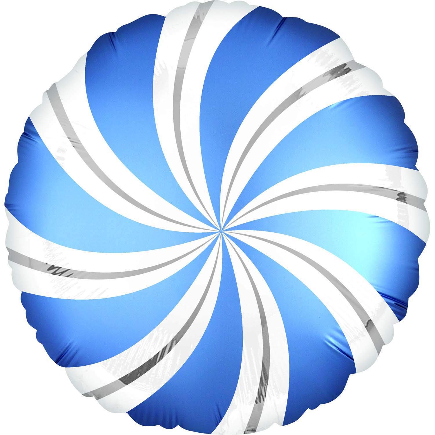 amscan Satin Blue Candy Swirls Foil Balloon - 1 Pc
