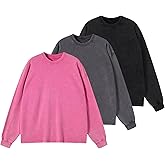 Men's Oversized Vintage Long Sleeve T-Shirts Acid Wash Soft Comfort Fit Crewneck Sweatshirt