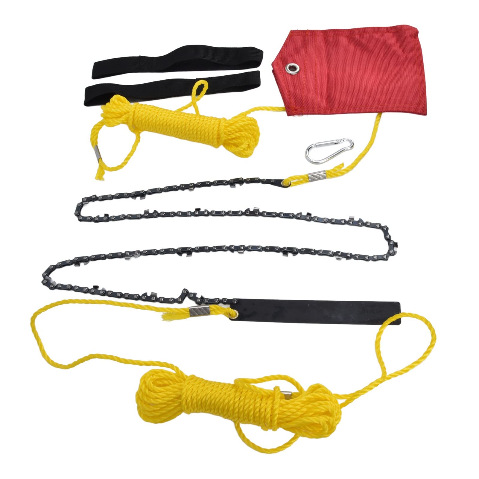 Hztyyier 48 Inch Tree Limb Hand Rope Chain Saw, Steel Pruning Hand-Pulled Manganese 63 Teeth Folding Pocket Chainsaw for Tree Pruning