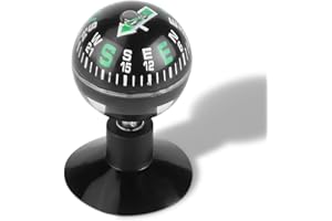 EQULUP Compass, Car Boat Mini Dashboard Suction Mount Navigation Compass Pocket Hiking Direction Guide Ball Waterproof Compass for Car Boat