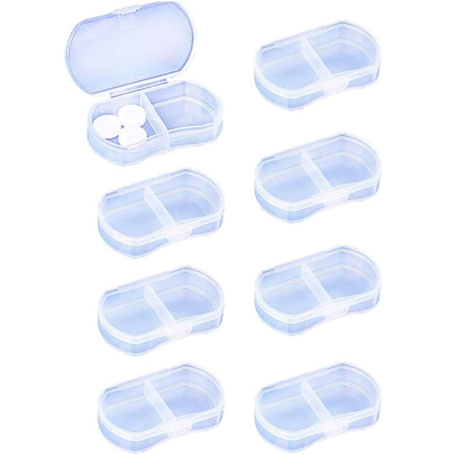 8 PCS Pill Case Organizer Pocket Small Pill Holder, Daily containers, Medicine Holder, Ideal for Medication, Vitamin, Supplement, Perfect for Travel, Ideal for Purse (White) โ image 1