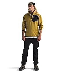 The North Face Men's Crest 1/4 Zip, Amber Green/TNF