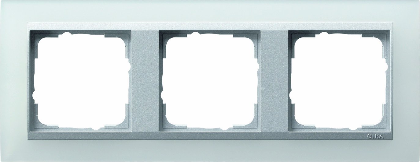 GIRA 021350 Covering Frame 3-Hole for Aluminium Event Opaque White