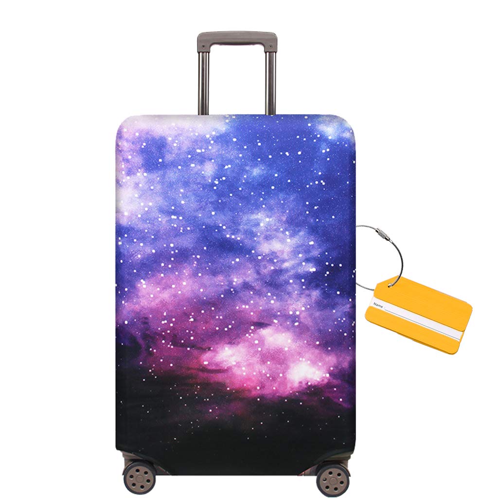 OrgaWise Travel Luggage Cover Elastic Suitcase Trolley Protector Cover for 22-32 Inch Luggage (Send one Luggage tag Free), M(22-25 Inch)