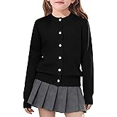 Hvididan Girls Cardigan Sweater School Uniforms Toddler Long Sleeve Button Knit Solid Sweaters Tops
