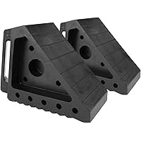 MAXXHAUL 70472 Solid Rubber Heavy Duty Black Wheel Chock, 8" Length X 4" Width X 6" Height - 2 Pack