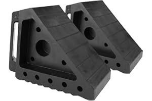 MAXXHAUL 70472 Solid Rubber Heavy Duty Black Wheel Chock 2-Pack, 8" x 4" x 6"