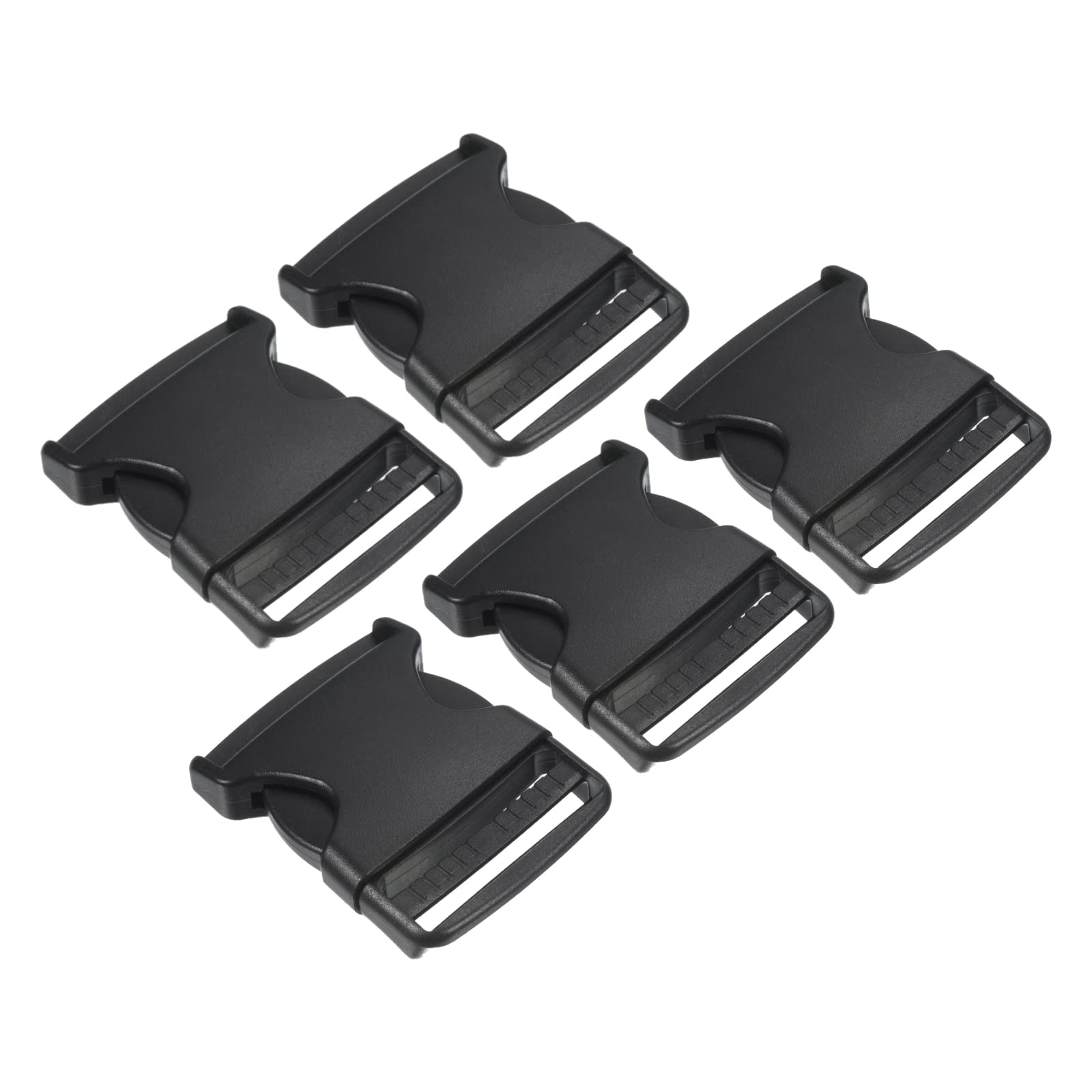 PATIKIL Plastic Buckles, 5 Pack Quick Side Release Clips for Strap, Webbing, Belt, Crafting, Backpack Repair, Sewing Projects, Black, 39mm