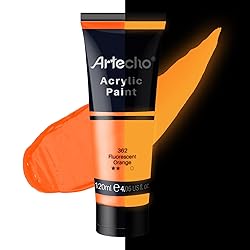 Artecho Glow in the Dark Paint, Neon Orange Paint