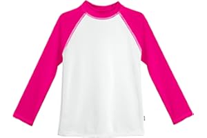 City Threads Girls' SPF50 Rash Guard Sun Swimming Tee Pool & Beach Made in USA