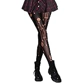 Qisehot Star Fishnet Stockings for Women-Lace Design, Breathable & Stretchy Tights for Party, Cosplay, Fashion