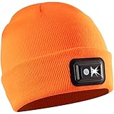 POWERCAP LED Hat Light 150 Lumens Rechargeable Fleece Beanie with Bright Built-in Headlamp Waterproof LED Warm One Size Cap