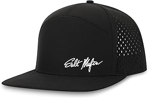 Salt Mafia 7-Panel Flat Brim Water-Resistant Performance Snap Back Hat