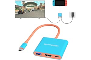 GAMOREK Switch TV Dock for Switch/Switch OLED, Portable TV Docking 3-in-1 USB C Hub with 4K@60Hz HDR, USB-A Port,100W Fast Charging (Not Fit Switch 2)