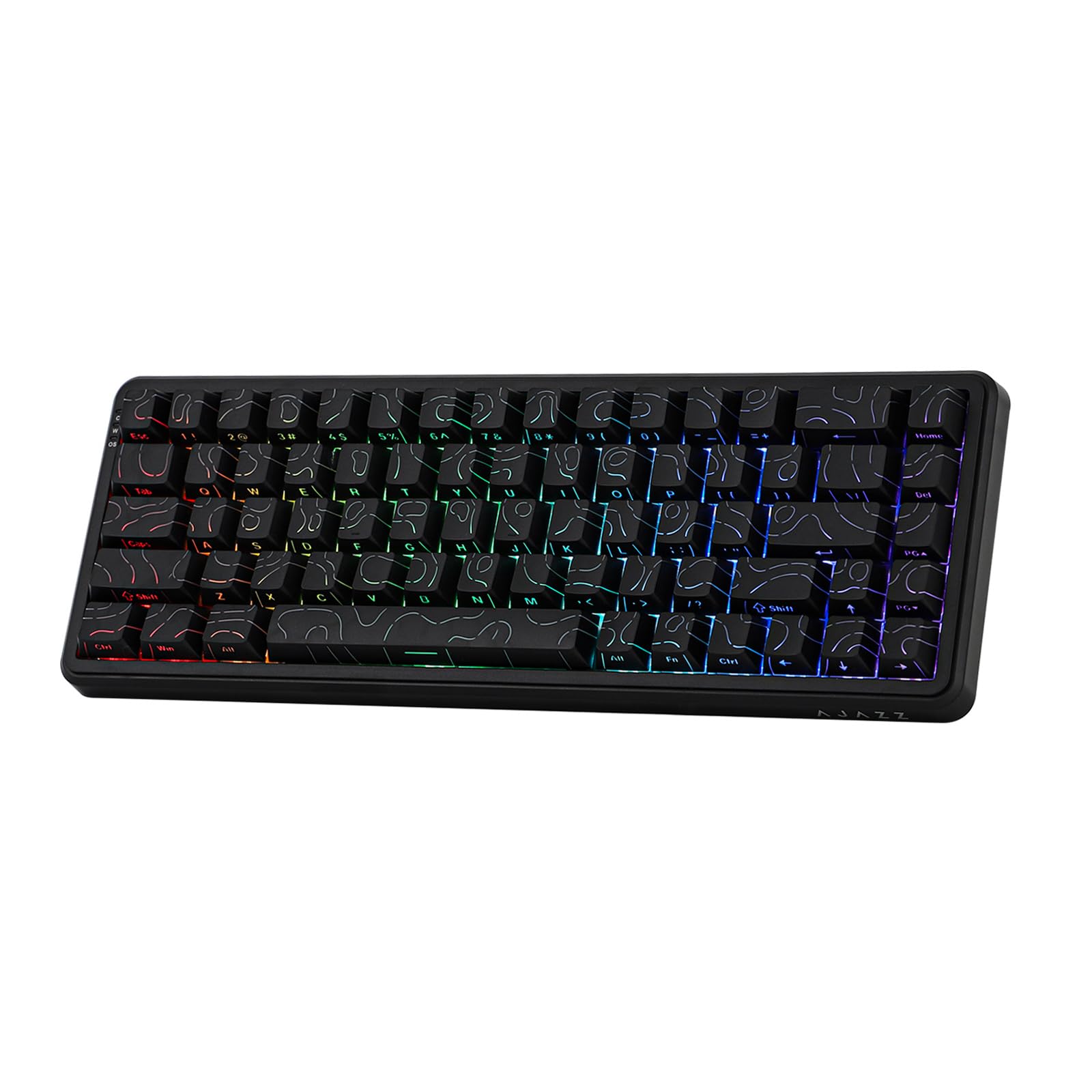 MechLands AK680 MAX Wired Gaming Keyboard with Hall Effect Switch, Rapid Trigger Magnetic Keyboard with 8K Polling Rate, Top Structure, RGB Backlight (Black Contour Line)