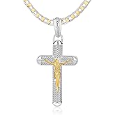 Dolphin smile Cross Necklace for Men, Gold/Silver Mens Cross Necklaces Stainless Steel Cross Pendant Necklace Simple Jewelry Gifts Cross Chain Necklace for Men
