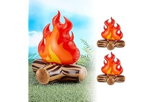 Inflatable Flame Fake Campfire - Realistic Fake Fire Camping Props, Party Decorations for Indoor/Outdoor Scene Setting, Campi