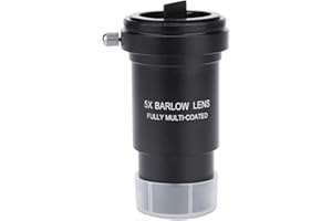 Barlow Lens 5X, Multi Coated 1.25" 5X Barlow Lens M42 Thread for Telescopes Eyepiece M42 x 0.75mm Thread T Adaptor, Can be At
