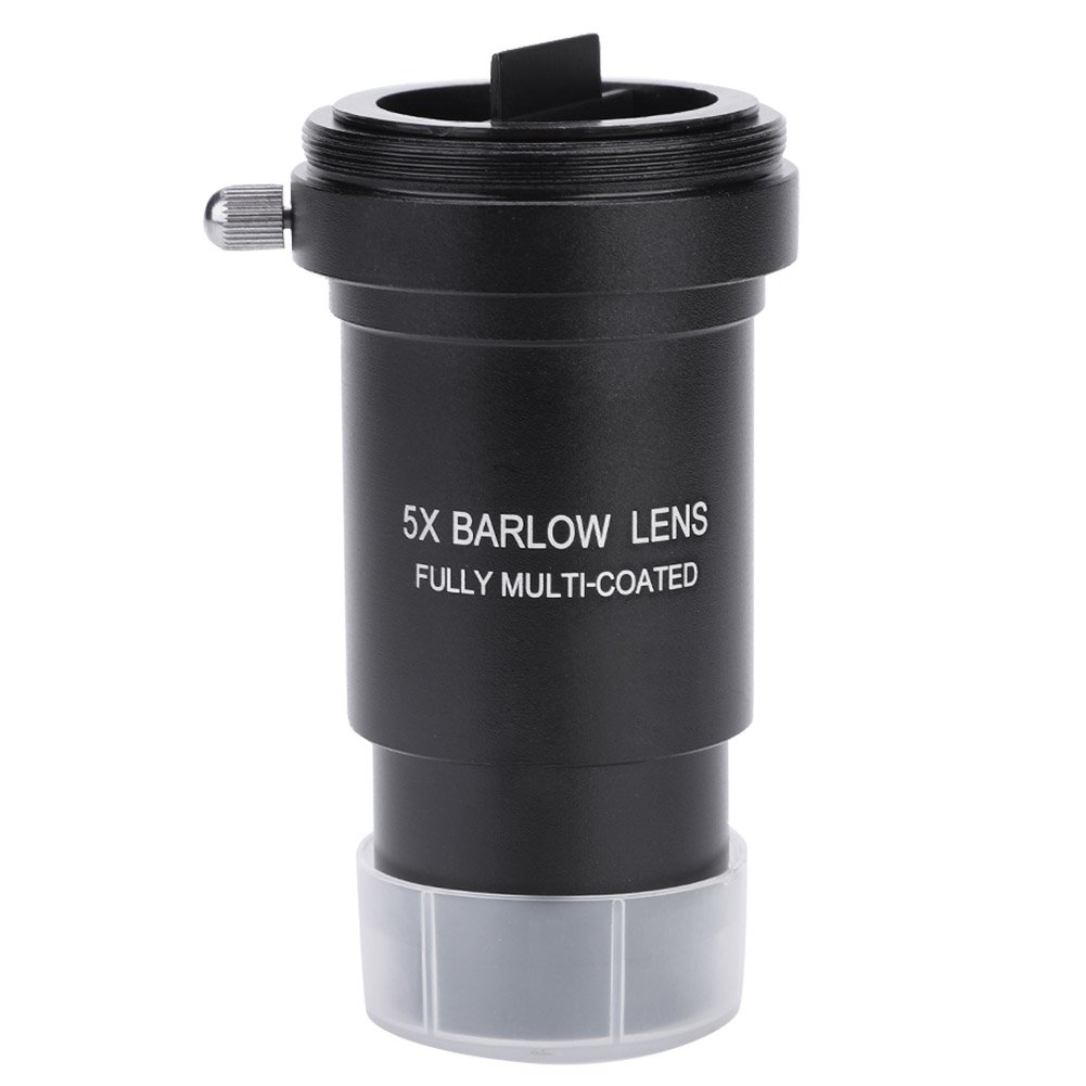 Barlow Lens 5X, Multi-coated 1.25" 5X Barlow Lens M42 Thread for Telescopes Eyepiece M42 x 0.75mm Thread T-Adaptor, Can be Attached to DSLR or SLR Camera via a Separate Ring Adapter