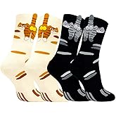Bcefuho 2 Pairs Cat Socks With Balls, Stocking Stuffers for Teen Girls, Best Christmas Gifts 2025, Women's Cat Socks, Funny Animal Crew Sock for Women Cats Lovers Gift