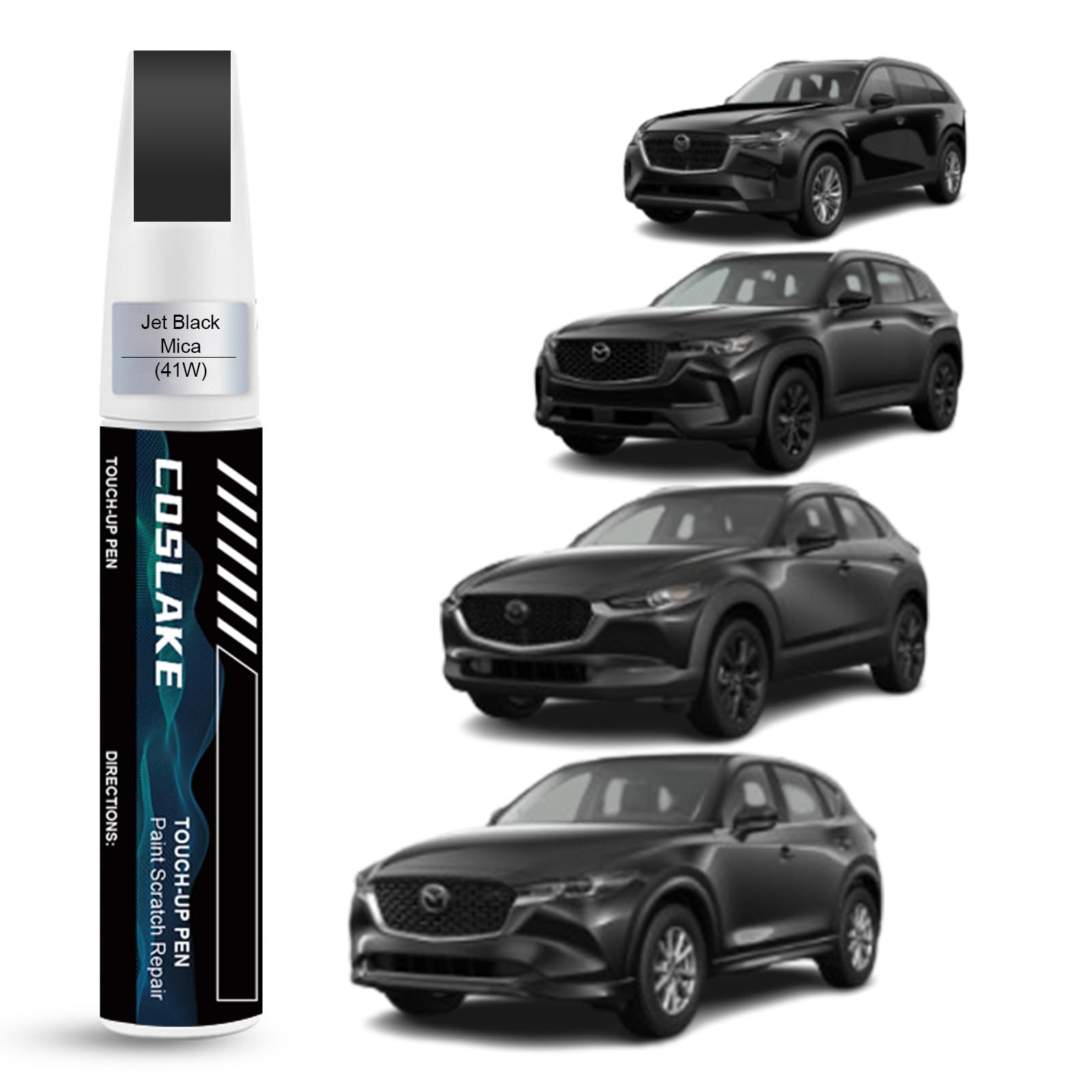 COSLAKE Car Touch Up Paint(Jet Black Mica(41W)) for