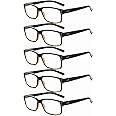Eyekepper 5 Pack Reading Glasses for Men Spring Hinges Classic Readers