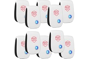 PESTMENTOR Ultrasonic Pest Control Repeller 10Pack, Indoor Repellent for Mouse, Roach, Ant, Rodent, Bugs, Mosquito, Spider Repellent for House Garage Warehouse Kitchen