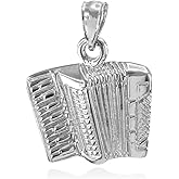 Claddagh Gold 925 Sterling Silver Music Charm Accordion Pendant