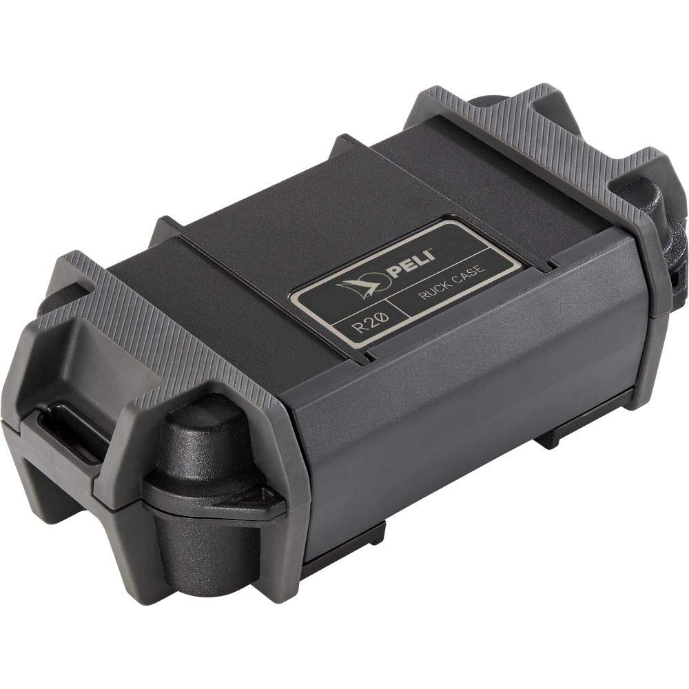 PELI R20 Protective Container Shockproof Protection for Small Items at Work or Outdoor Adventure IP68 Waterproof and Dustproof 0.76 L Capacity Black