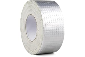 BAOXULAO Butyl Tape Waterproof Tape Aluminum Foil Tape Tape 2in(w) x 32.8ft(L) x1.2mm(T), Waterproofing in Toilets, Pipelines, roof Cracks, RVs, sunshades, Windows, Boat,Floors