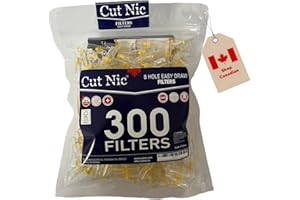 Cut Nic 8 Hole Cigarette Filters - Bulk Economy Pack (300 Filters Total) Including 1 Travel CASE