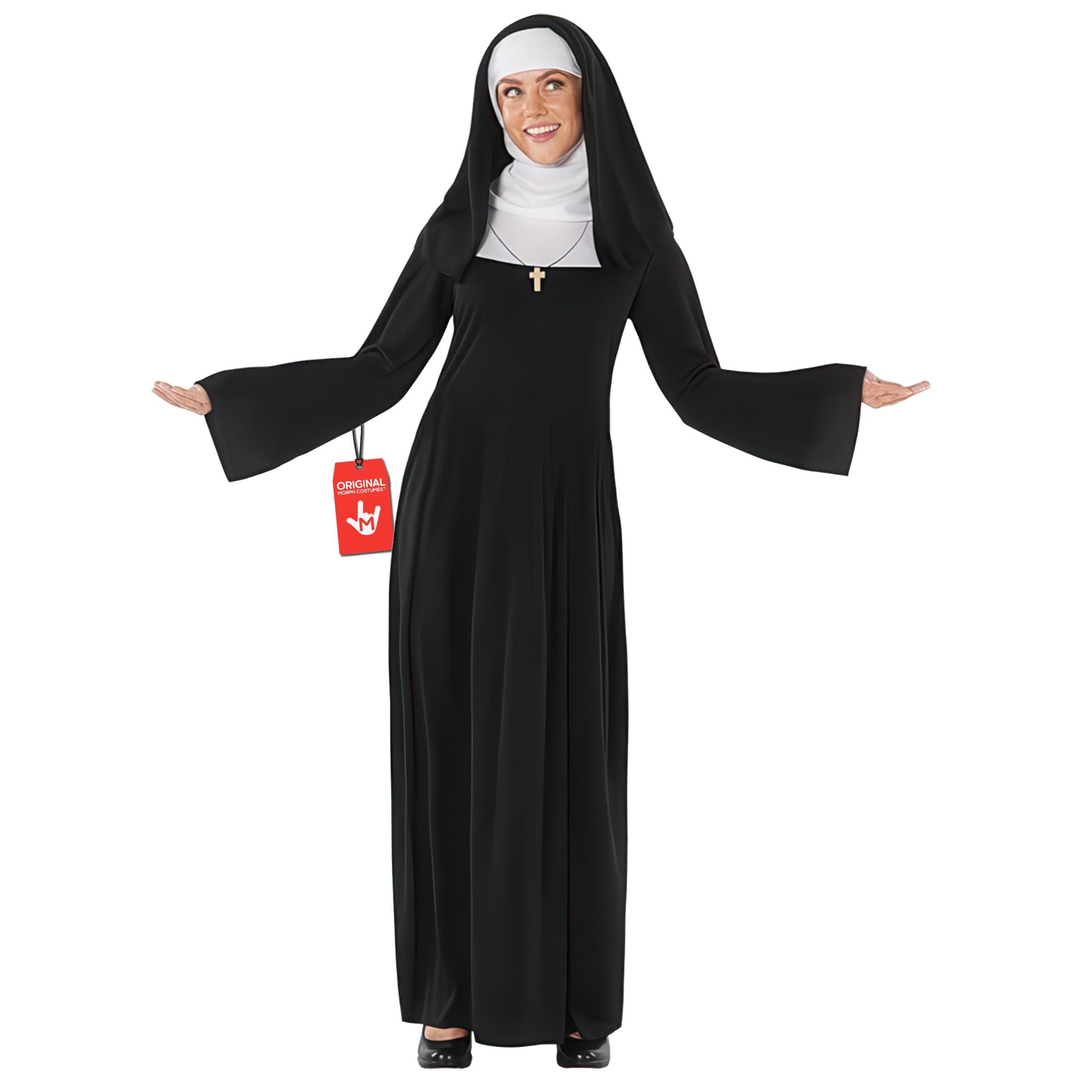 Fun Shack Nun Costume for Women - Fancy Dress Outfit and Accessories - Perfect for Halloween and Themed Parties, Medium