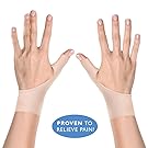 Wrist and Thumb Stabilizer Support Brace | 2 Premium Gel Fingerless Compression Gloves for Right and Left hand, Perfect for Pain Relief, Carpal Tunnel, Arthritis and Tendonitis XS to M size