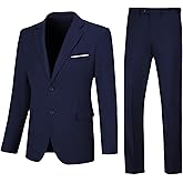 Netsky Men's Suit Slim Fit 2 Piece Prom Suits Two Button Jacket Pants Tuxedo Formal Wedding Dinner Business