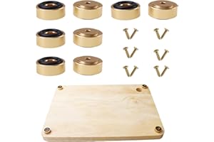 Nihfien Pallet Metal Feet with Screws, 13/16" W x 3/8" H Butcher Block Non Slip Pads for Wood, Bamboo Cutting Board (Set of 8